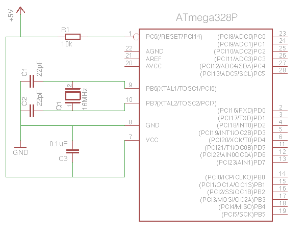 Minimal Arduino circuit