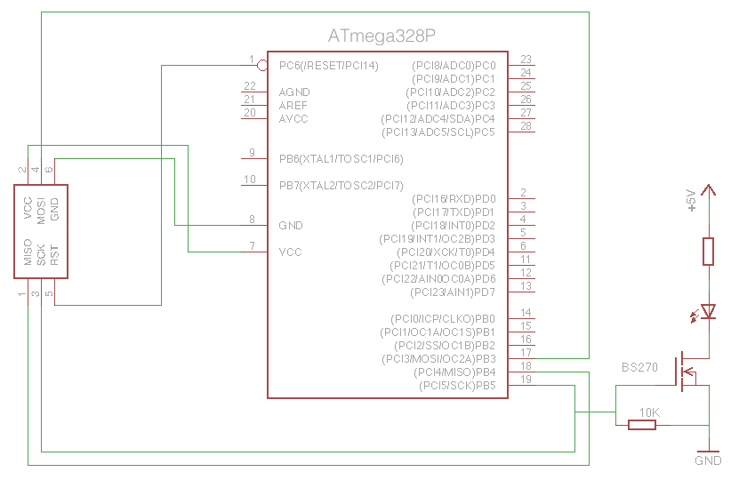 ATmega328 ICSP Connections