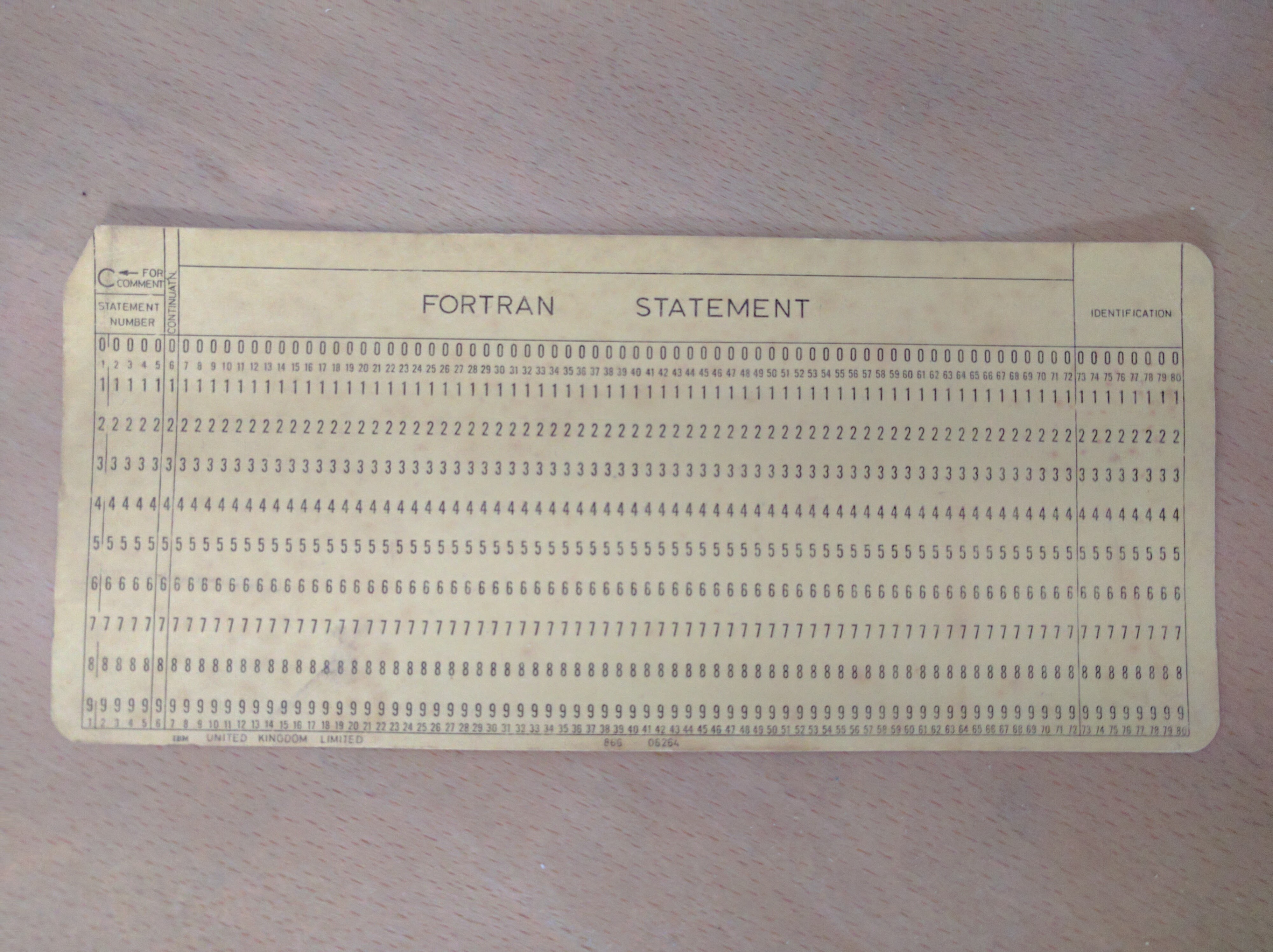 80 column punched card